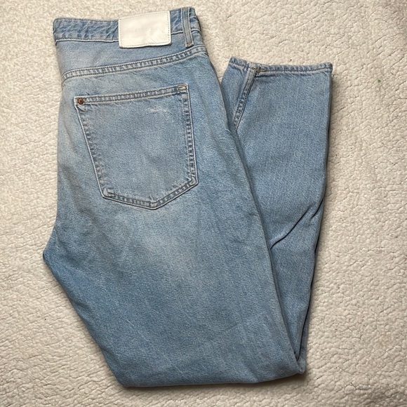 H & M Denim Boyfriend Low Waist Button Fly Jeans Distressed Ripped Siz… - Picture 8 of 10